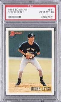 1993 Bowman #511 Derek Jeter Rookie Card – PSA GEM MT 10 